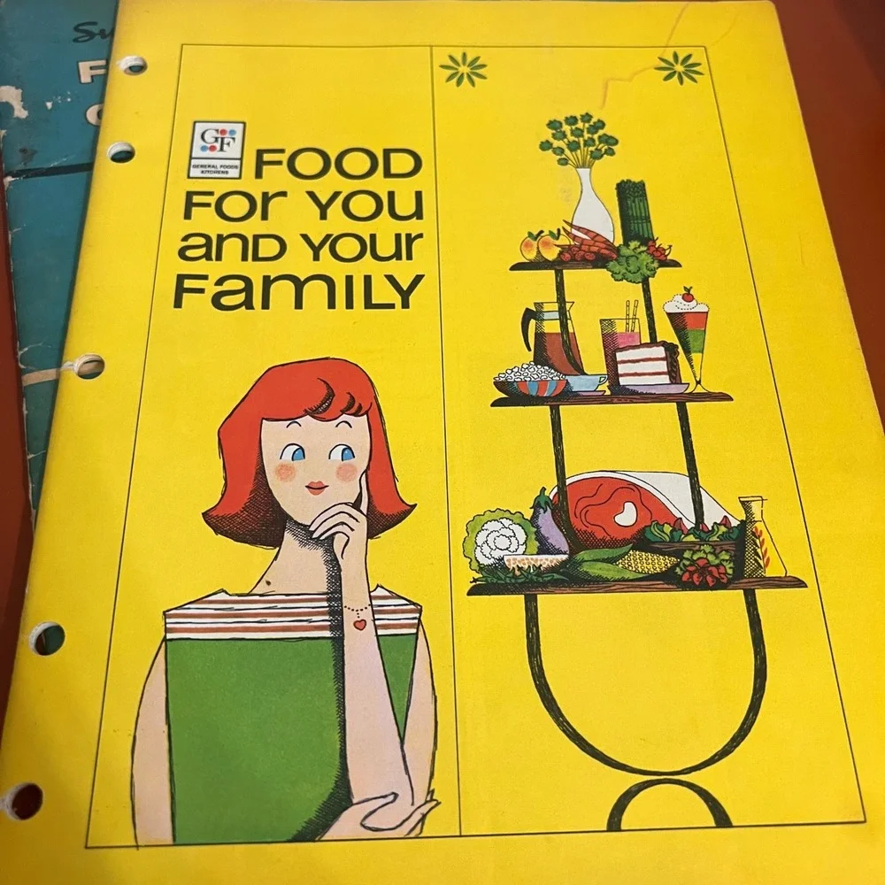 Vintage 1967 General Foods Kitchens Cookbook & Sunset Food Freezing Charts Lot